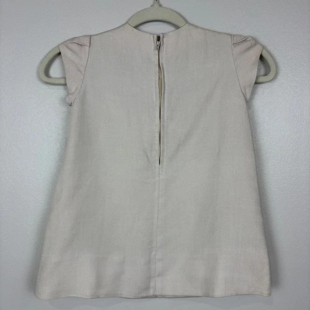 Ruth of Carolina Ruth Originals Vintage Girls Dress Irish Linen Pink Embroidered